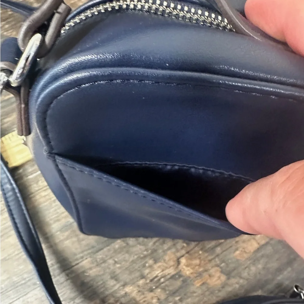 Navy Blue Crossbody Bag with Ornate Detailing